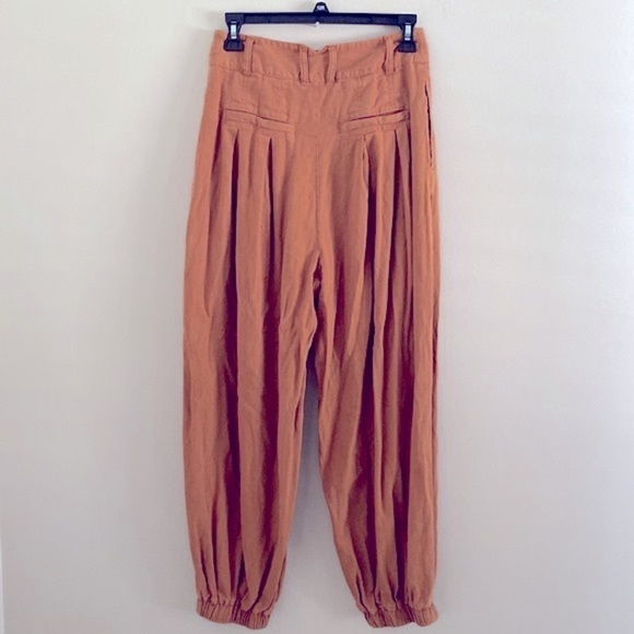Free People Kirsten trouser rust/autumn leave linen pant - Picture 7 of 11